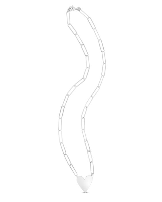 Silver Heart Link Necklace
