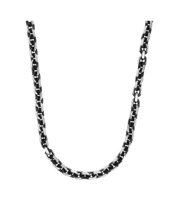 Silver 7.7mm Men's Gunmetal Anchor Chain Chain