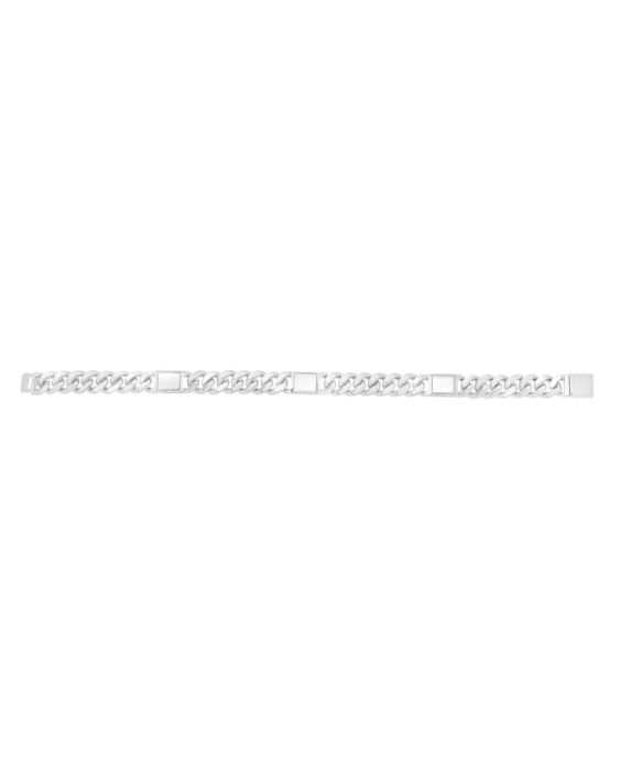 Silver Miami Cuban Link Station Bracelet