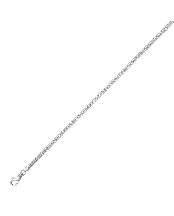 Silver 3.2mm Solid Round Byzantine Chain