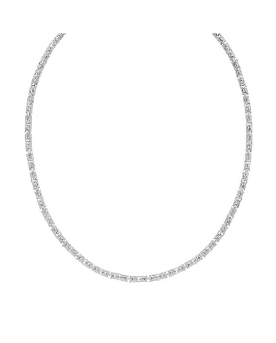 Silver 4.1mm Solid Round Byzantine Chain