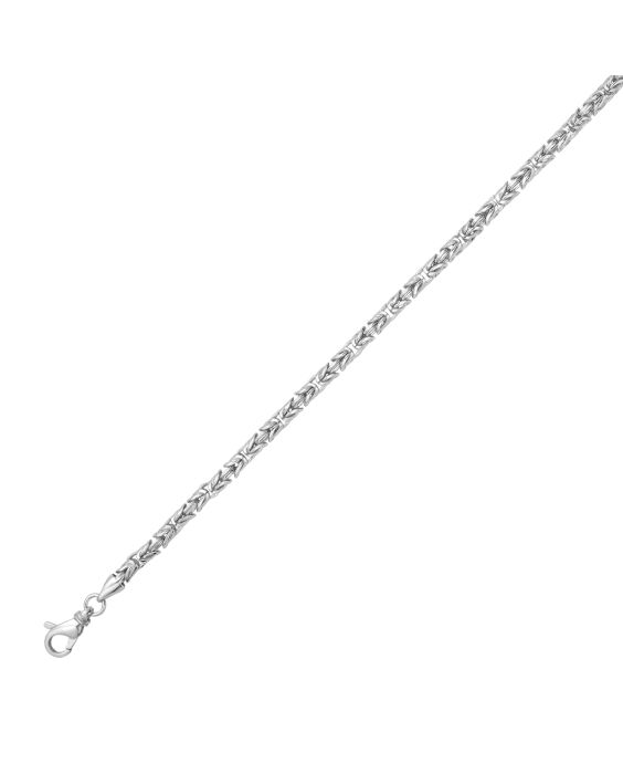 Silver 4.1mm Solid Round Byzantine Chain