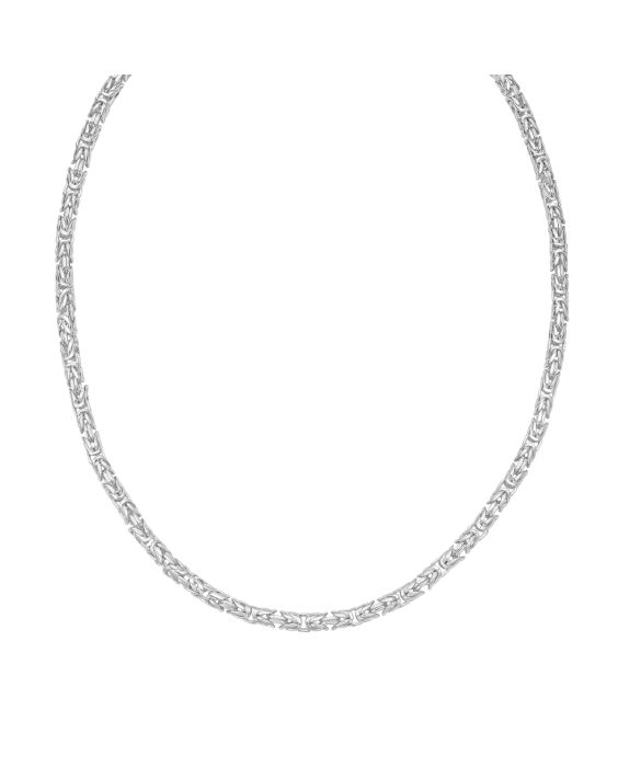 Silver 4.6mm Solid Round Byzantine Chain