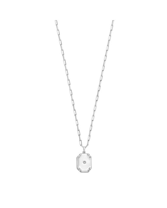 Silver Octagonal Star Locket Necklace