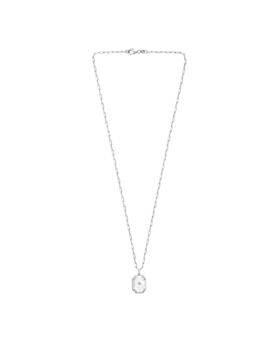 Silver Octagonal Star Locket Necklace