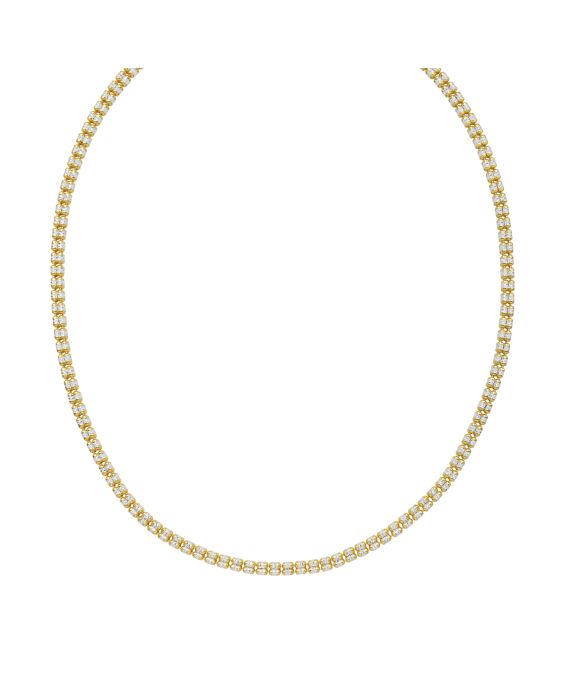 Gold Over Silver 4mm Ice Barrel Chain