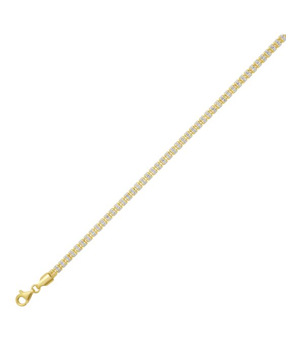 Gold Over Silver 4mm Ice Barrel Chain