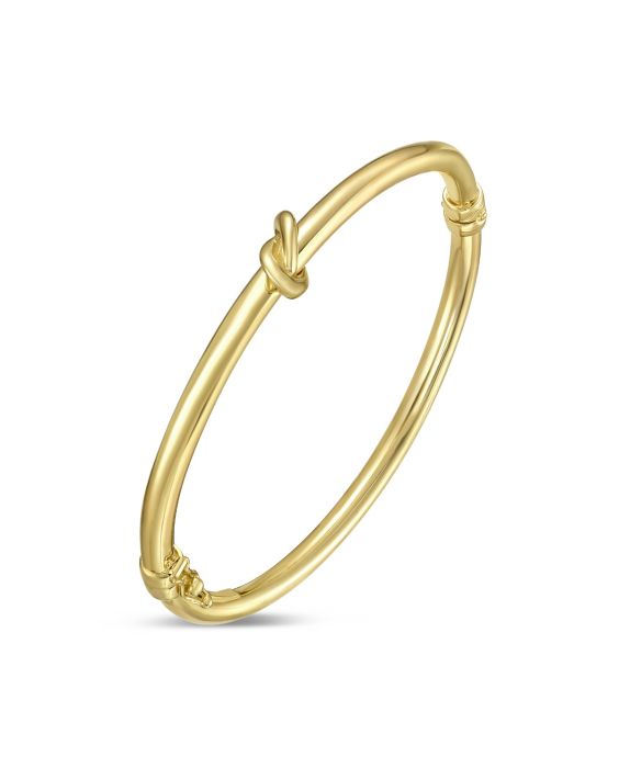 Gold over Silver Stationed Knot Bangle