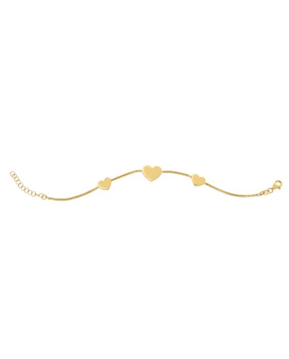 Silver Plated Hearts Station Chain
