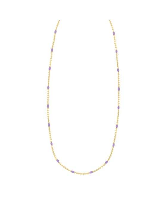 Gold Over Silver Enamel Beaded Chain Necklace
