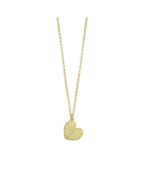 Gold Over Silver Radiating Heart Necklace