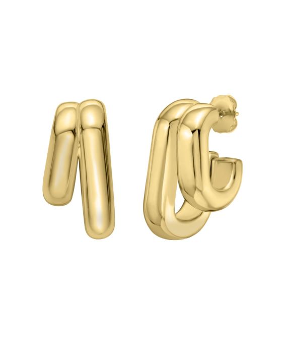 Gold Over Silver Biggie Smalls Paperclip Hoops