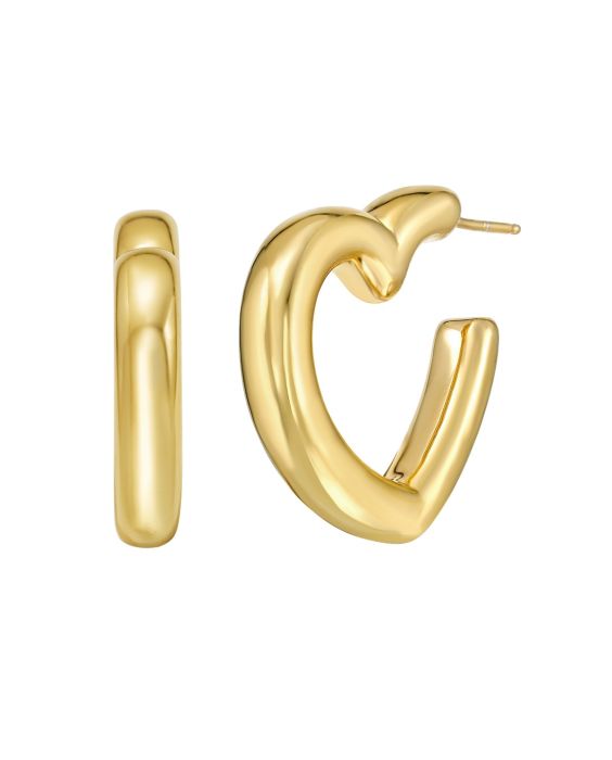 Gold Over Silver Open Heart Earring
