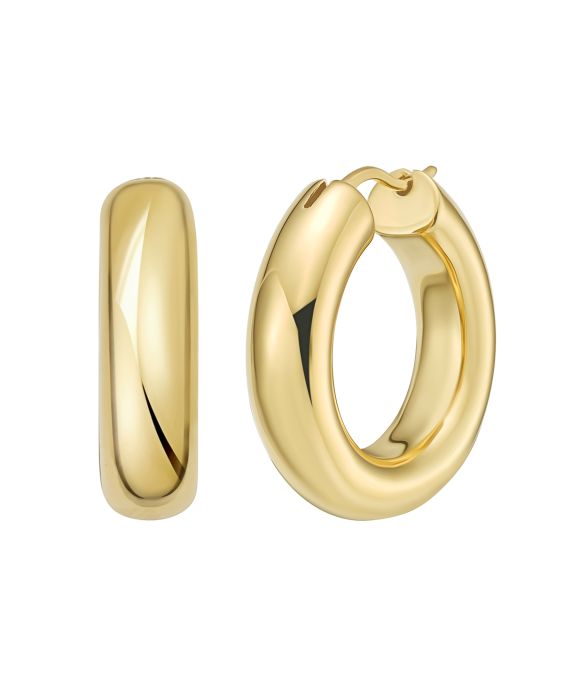 Gold Over Silver Round Hinged Hoops
