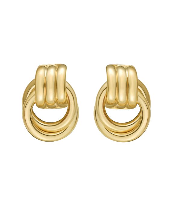 Gold Over Silver Triple Door Knocker Hoops