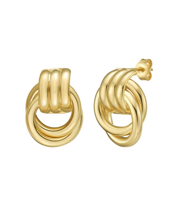 Gold Over Silver Triple Door Knocker Hoops