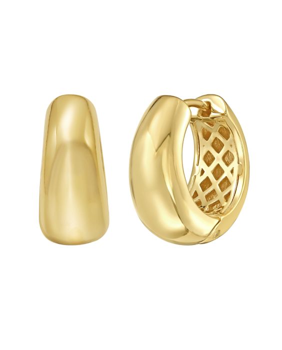 Gold Over Silver Mini Sculpted Hoop Earring