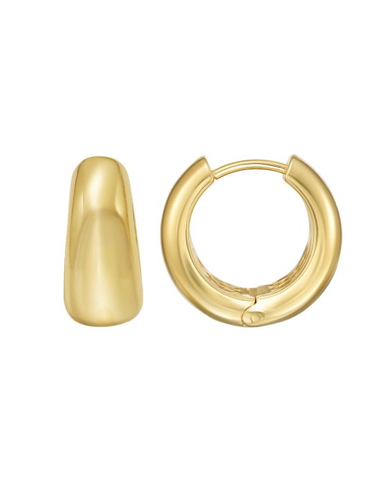 Gold Over Silver Mini Sculpted Hoop Earring