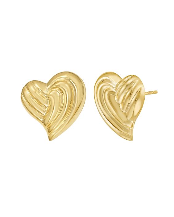 Gold Over Silver Radiant Heart Earring