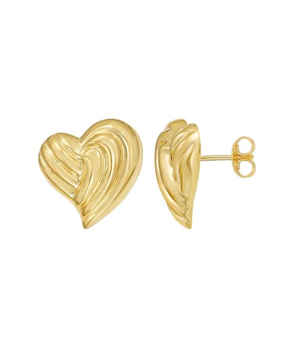 Gold Over Silver Radiant Heart Earring