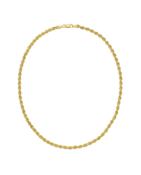 Gold Over Silver 4.3mm Semi-Solid Rope Chain
