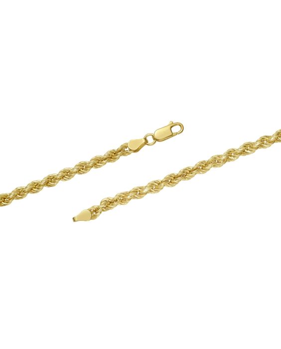 Gold Over Silver 4.3mm Semi-Solid Rope Chain