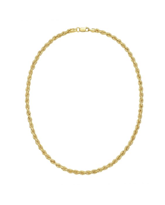 Gold Over Silver 5.3mm Semi-Solid Rope Chain