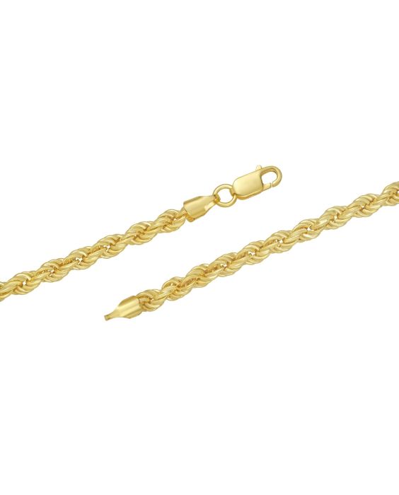 Gold Over Silver 5.3mm Semi-Solid Rope Chain