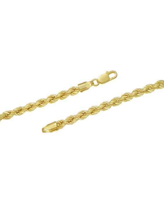 Gold Over Silver 6.2mm Semi-Solid Rope Chain
