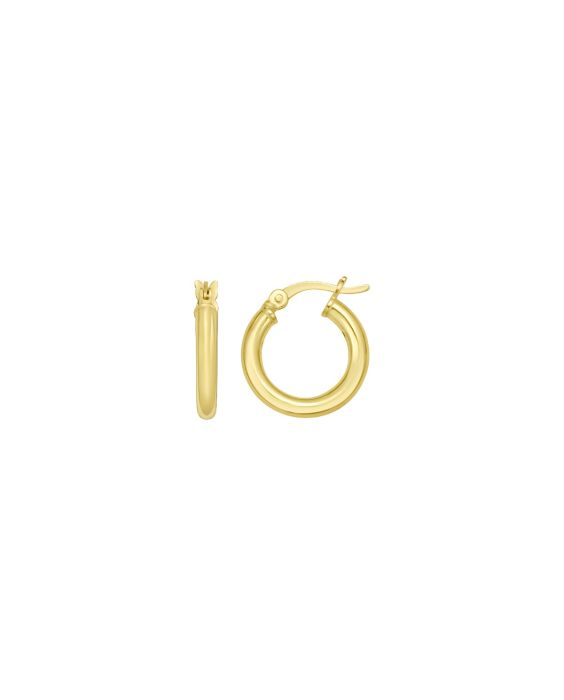 Gold Over Silver 2x10mm Hoop Earring