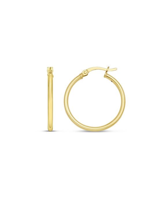 Gold Over Silver 2x20mm Hoop Earring