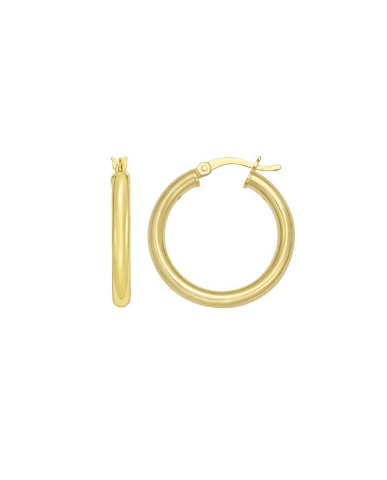 Gold Over Silver 3x20mm Hoop Earring