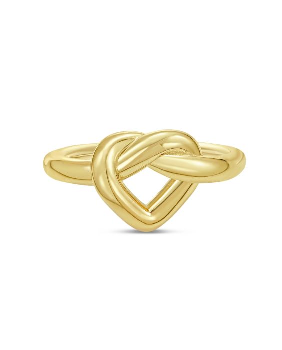 Gold Over Silver Open Heart Knot Ring