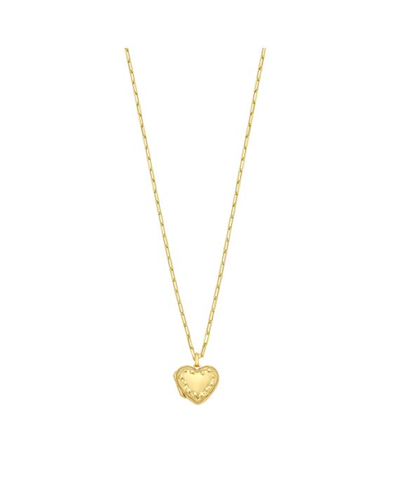 Gold Over Silver Heart Locket Necklace