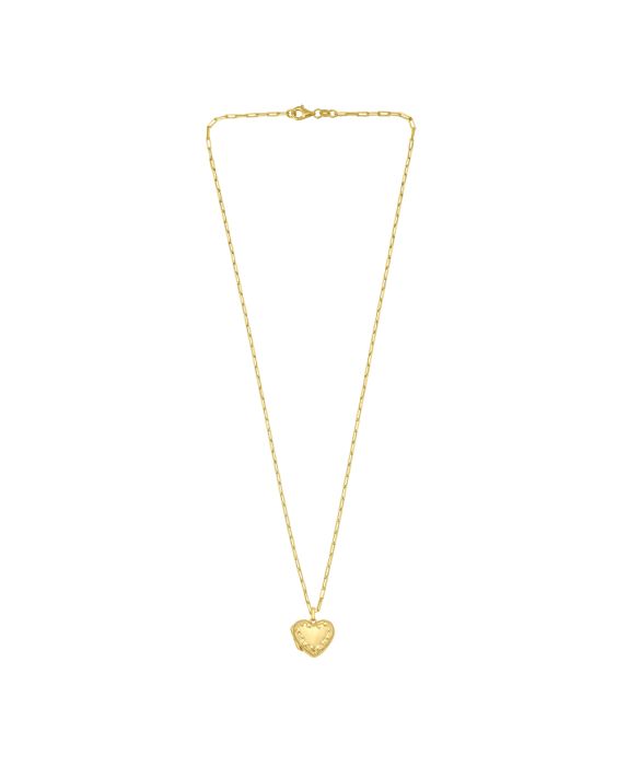 Gold Over Silver Heart Locket Necklace