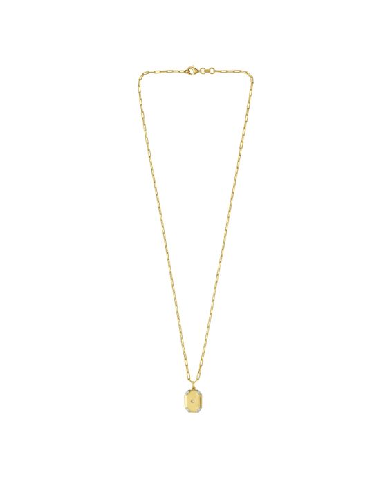 Gold Over Silver Octagonal Star Locket Necklace