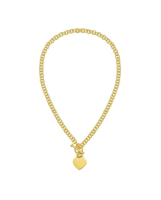 Gold Over Silver Heart Toggle