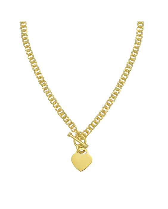 Gold Over Silver Heart Toggle