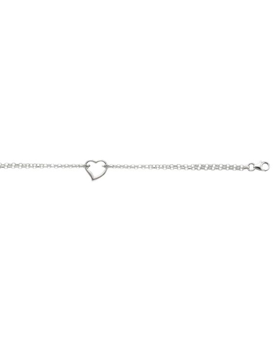 14K Gold Open Heart Anklet