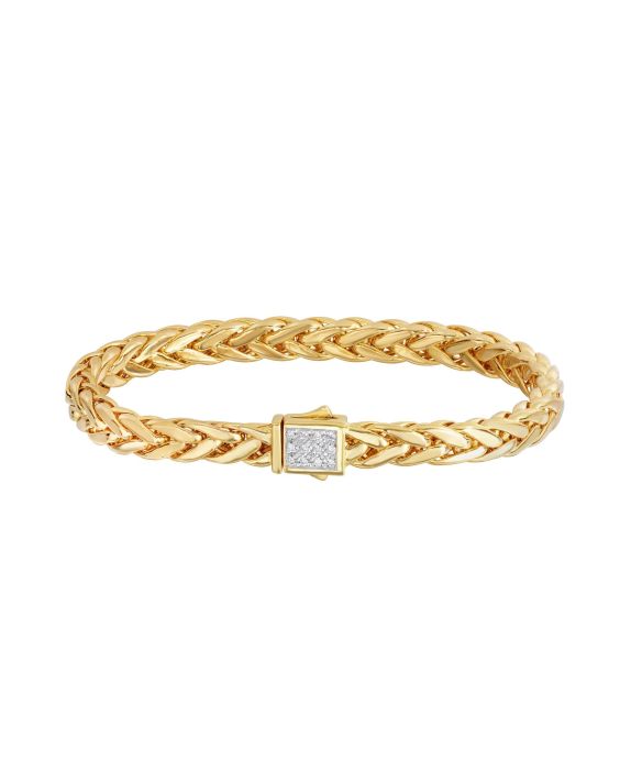 14K Gold .12ct. Dia Woven Bracelet
