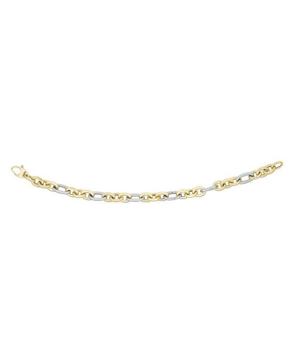 14K Gold Alternating Three Plus One Heritage Link Bracelet 