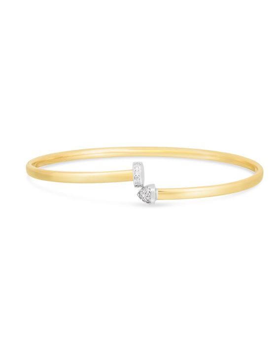14K Diamond Hardware Bangle