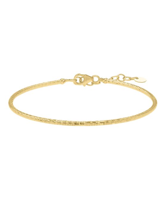 14K Diamond Cut Stack Bangle