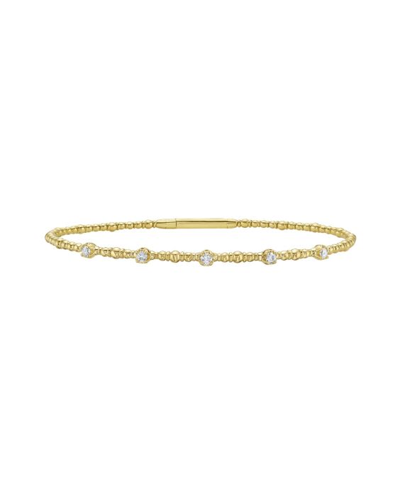 14K .15ct Diamond Beaded Bracelet