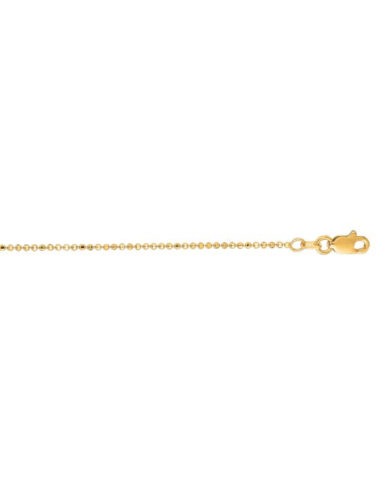 14K Gold 1.1mm Diamond Cut Bead Chain