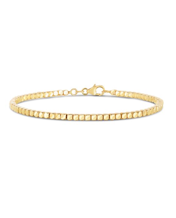 14K Gold Cube Bangle