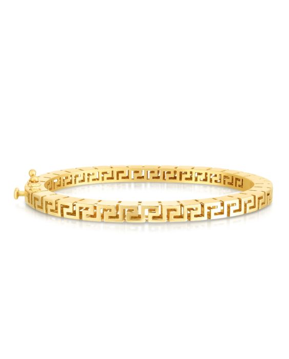 14K Greek Key Bangle
