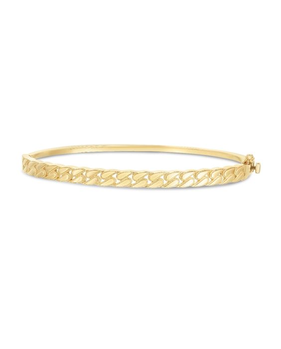 14K Cuban Chain Bangle