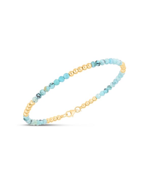14K Turquoise Pallina Bead Bracelet