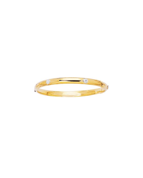 14K Gold Screw Accent Children's Bangle